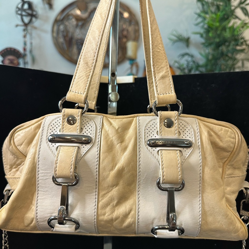 Balenciaga Vintage Cream and Beige Leather Shoulder Bag /Crossbody - Picture 1 of 16